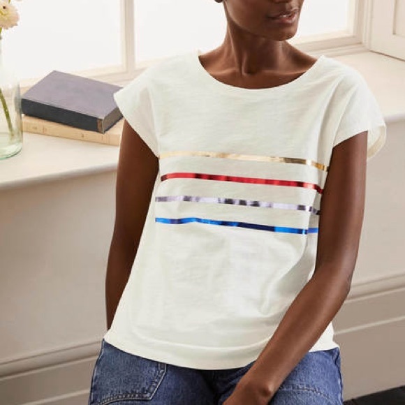 Boden Dachshund Embroidered Wiener Dog Gray Robyn Jersey Tee  Short Sleeve Shirt - Picture 5 of 11